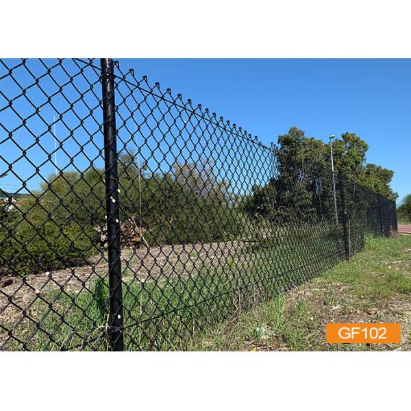 6Ft PVC Coated Diamond Chain Link Fence With Single Arm And Barbed Wire
