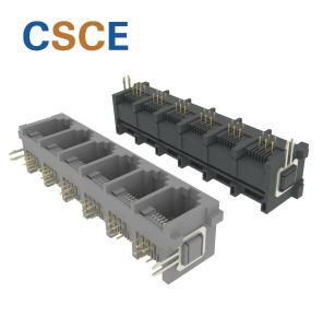 Best Tab Up RJ11 6 Pin Connector , Telephone Modular Jack 1 * 6 Port With Hook wholesale