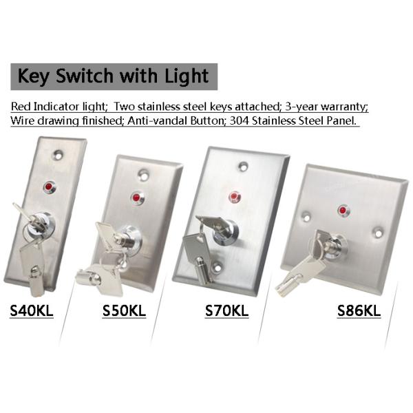 Red Light Indicator Momentary Key Switch 2 Position For Public / Banks