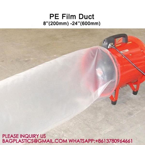 Cheap Marine Maintenance 400mm *150m Roll Shape Ventilation Plastic Film Air Duct, PE Lay Flat Tubing for sale