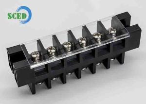 China 600V PBT 16.00mm Black Cable Panel Mount Feed Through Terminal Block Connector Single Deck on sale