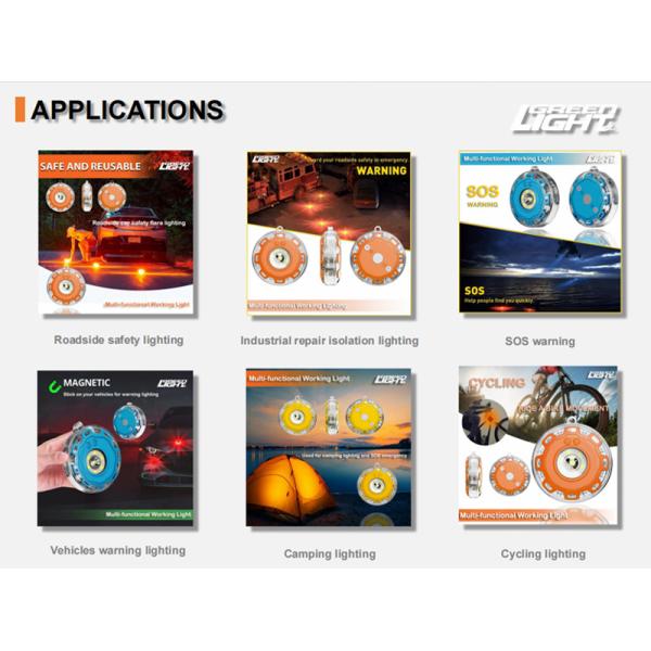 Multi-functional LED Flare Warning Light , Fire Proof Magnetic Adsorption Led Signal Light Indicator for Outdoor