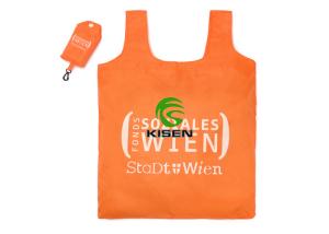 China 190t Lightweight Reusable Shopping Bags , Logo Printing Orange Reusable Shopping Bags on sale