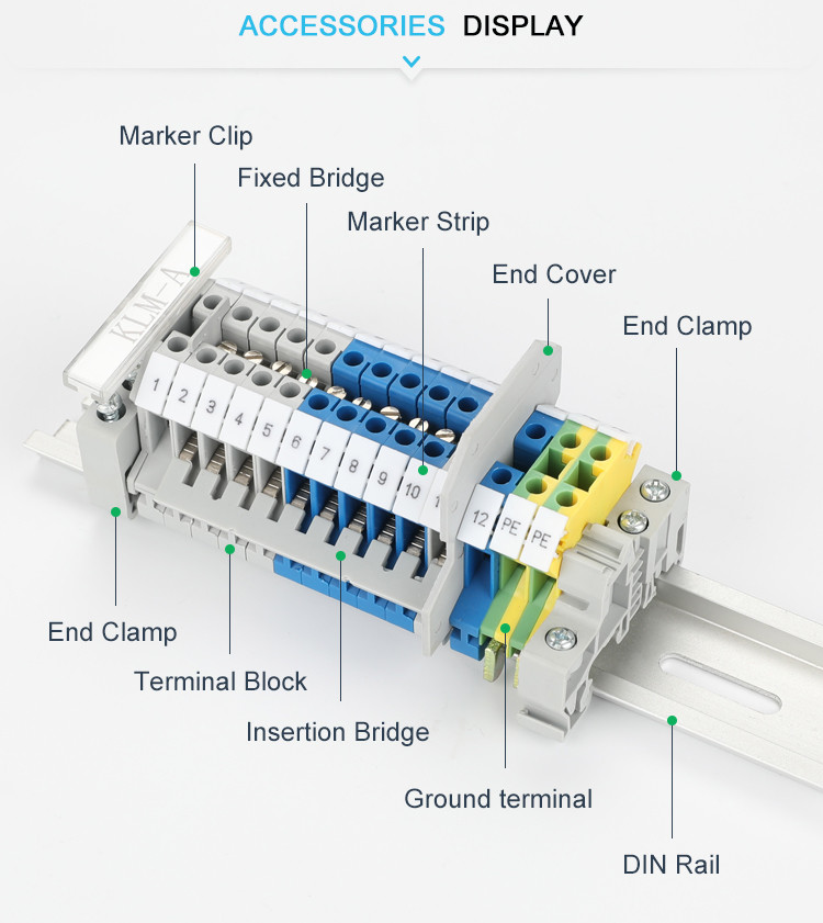 280-107 Multiple Functions Spring Cage Connection Terminal Block , Spring Loaded Wire Terminal Feed Through