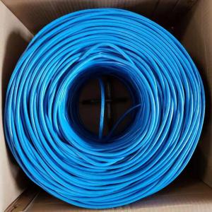 OEM 100m cat5e blue ethernet lan cable CU networking cable 24AWG BC cat5e utp