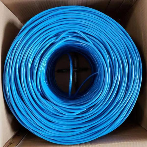 Cheap OEM 100m cat5e blue ethernet lan cable CU networking cable 24AWG BC cat5e utp for sale