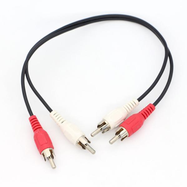 Cheap High End Audio Video TV Y Splitter 2 RCA Male to 2 RCA Male Audio Video Cable for sale