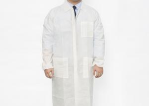 China White Elastic Cuff Disposable Lab Coats Unisex Customized Style For Laboratory on sale