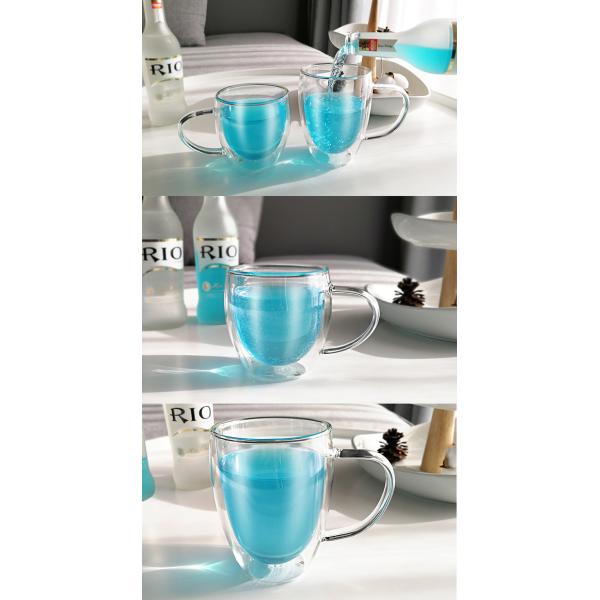 Lightweight Double Glazed Coffee Cups , Dishwasher Safe Pyrex Coffee Cups