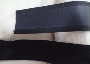 China Polyester Matte Effect Coating Woven Tape , Non Elastic Cord Black Color on sale