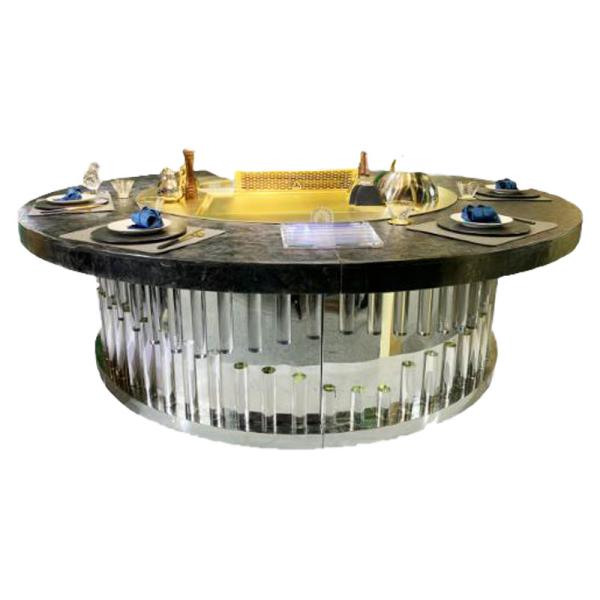 1.6m Electromagnetic Japanese Circle Teppanyaki Grill Table For Commercial