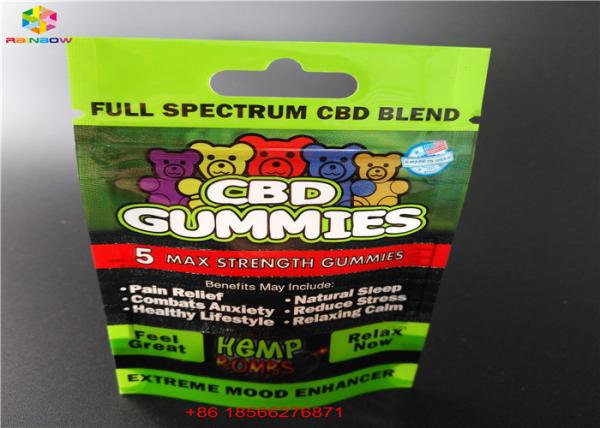 Cheap CBD GUMMIES Plastic Blister Packa Bags Laminated Aluminum Sachet With Window for sale