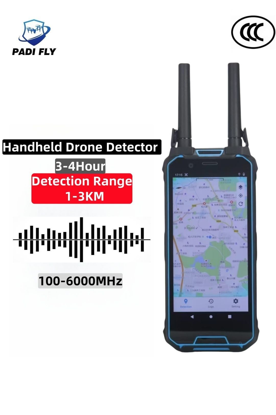 Best Handheld Drone Detector With100-6000MHz Multi Band Dji Fpv Autel Drone 1-2km Portable Signal Detector wholesale