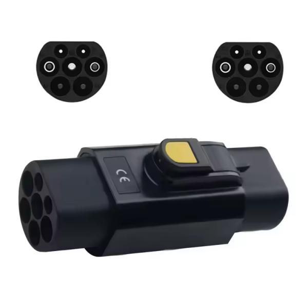 PC Copper NACS 7KW 32A Rated Current AC EV Charging Adapter for Type2 Vehicles Tesla Charging Pile