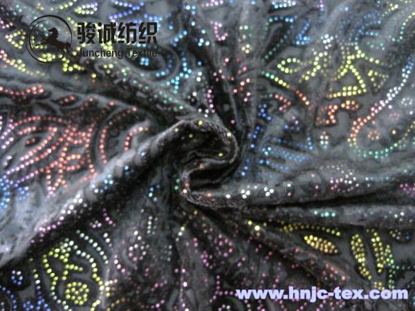 Cheap China sell gold print burnout 3D polyester micro velvet fabric for apparel fabric for sale