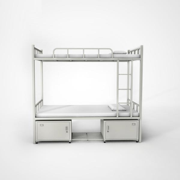 Cheap College Apartment Rust Proof Single Steel Bunk Beds With Strage Locker for sale