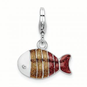 Best 925 Sterling Silver Lobster Clasp Enameled Fish Charm Necklace Pendant Sea Life Fine Jewelry For Women Gifts For Her wholesale