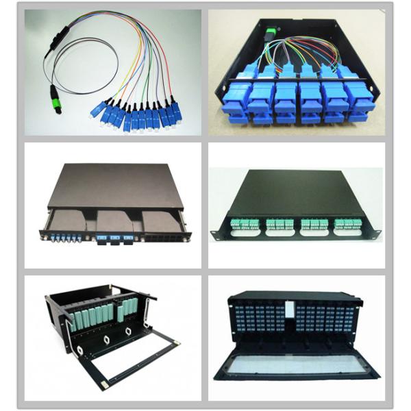 Rack Mounted FTTX 19' MPO Patch Panel with 12pcs MPO - LC Cassettes