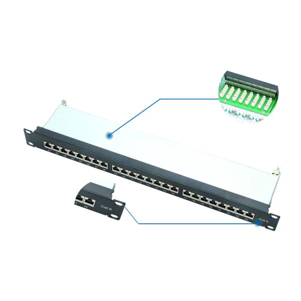 White 24 Port Network Patch Panel High Reliability Superior Performance