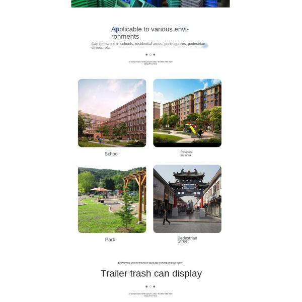 20L40L Outdoor Swing Lid square Sorting Dustbin Kitchen School Sanitation Plastic Trash Can with Lid