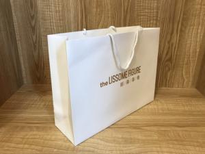 Best 250gsm Recycled ODM White Paper Shopping Bags With Handles wholesale