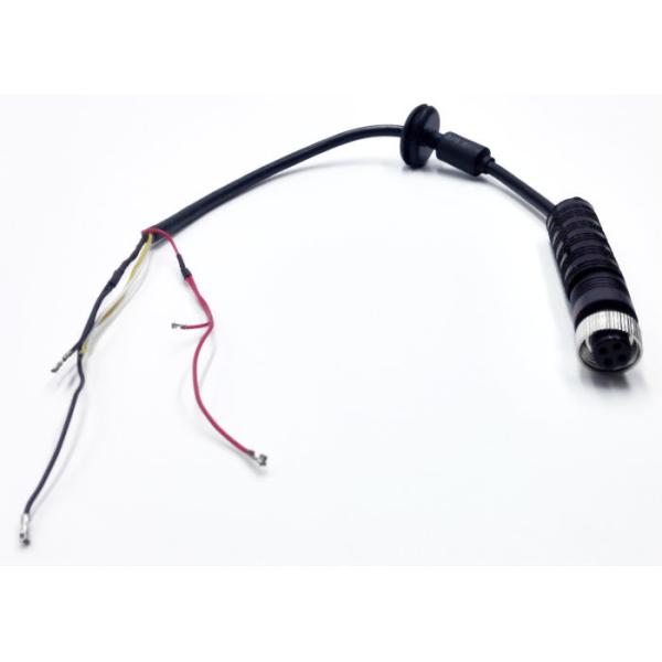Vehicle CCTV Waterproof 4 Pin Rear View Camera Cable With Single Shielding