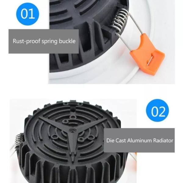 Heat Dissipation Recessed Led Ceiling Downlights 12w COB LED Downlight