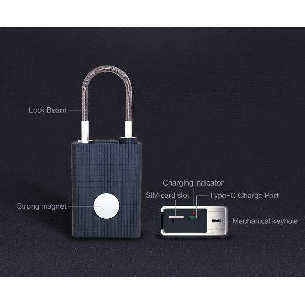GSM GPS 2.4GHz Smart Alarm Padlock Intelligent Security Rectangular