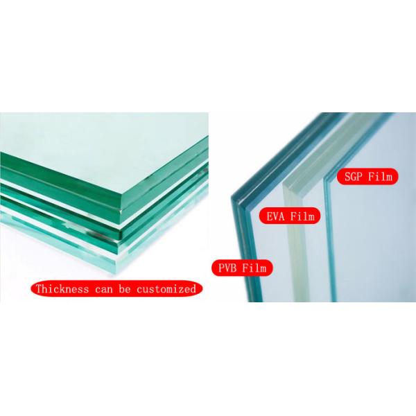8mm Black Laminated Glass PVB Sound Insulation Tempered Laminated Glass