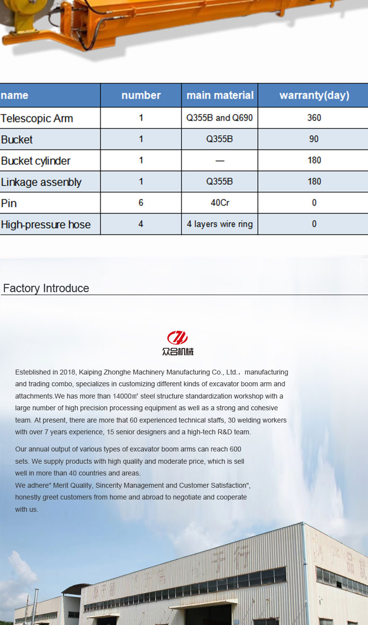 Wear Resistant Demolition Arm , Multi Stage Demolition Attachments For Excavators