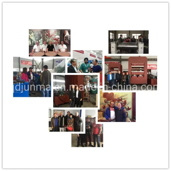Finished rubber tile products from machine