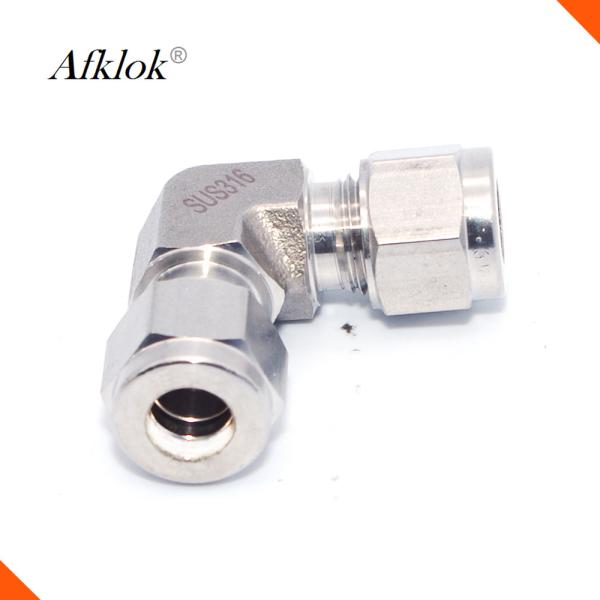 Cheap SUS316 Stainless Steel Threaded Pipe Fittings , 90 Degree Corner Hose Barb Fittings for sale