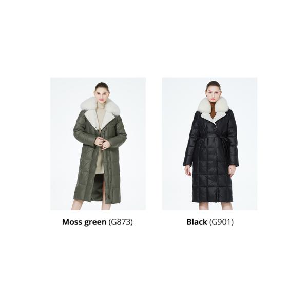 Fox Fur Collar Padded Coat 117cm 119cm Longline Padded Coat