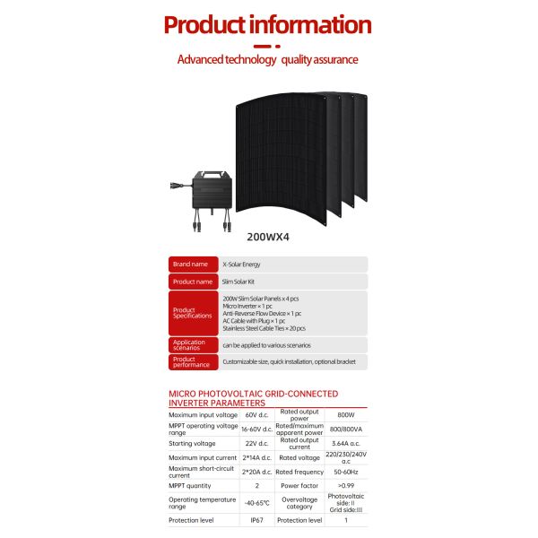 Black flexi pv solar panel European Warehouse Plug And Play Solar System Balcony Balkonkraftwerk 800W Solar Mounting Photovoltaic Solar Panel System