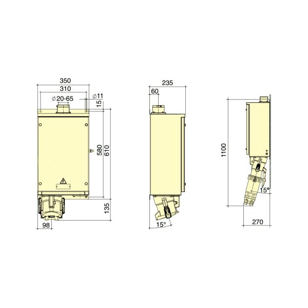 High Current Terminal Block Socket Box 5P 200A IP67 380V Heavy Duty Wall Mounted