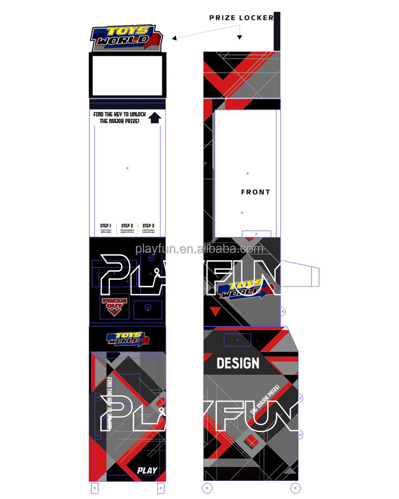Playfun Games Coin Operated Arcade Games Crane Vending Prize Gifts Jackpot Box Toys World Mini Claw Machine with Bill Acceptor