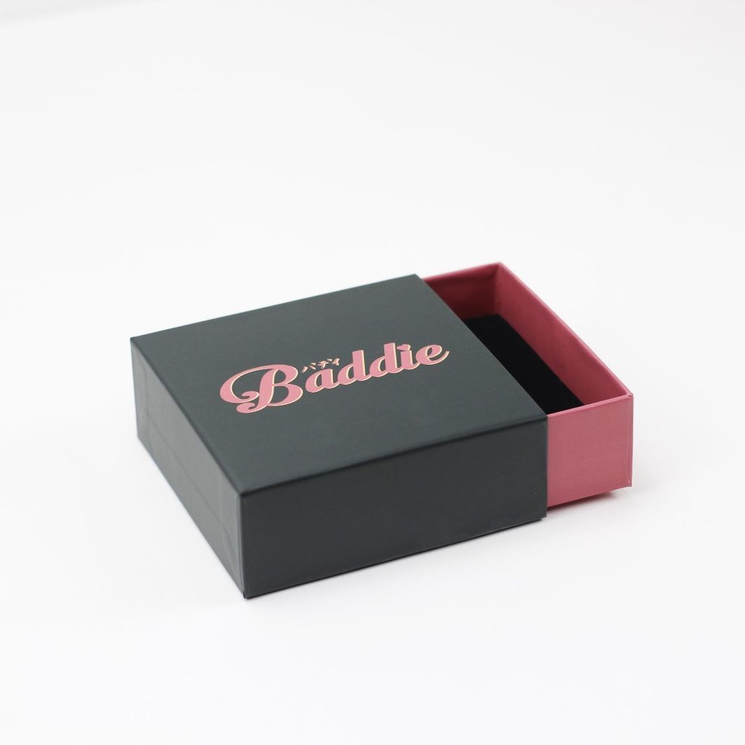 Foam Insert Lid and Base Cardboard Paper Packaging Gift Box, Luxury Ring Necklace Jewelry Box