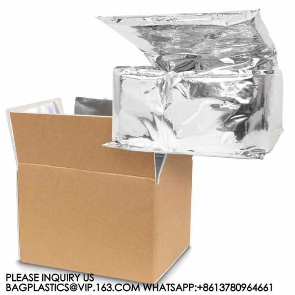 Cheap Insulation Liners Reusable Cooler Bags Cold Shipping Box Thermal Box Liner Moisture-Resistant Metalized Food Box for sale