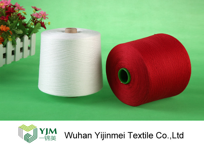 AAA Grade Raw White / Dyed Ring Spun Polyester Yarn For Making Sewing Thread