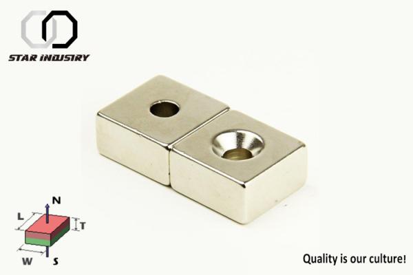Cheap Strong Ndfeb Door Magnets For Multi Stopper N52 Countersunk Square Shape for sale