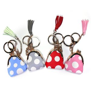 Best Smooth Surface Small Coin Pouch Keychain , CE Mini Tassel Keychain wholesale