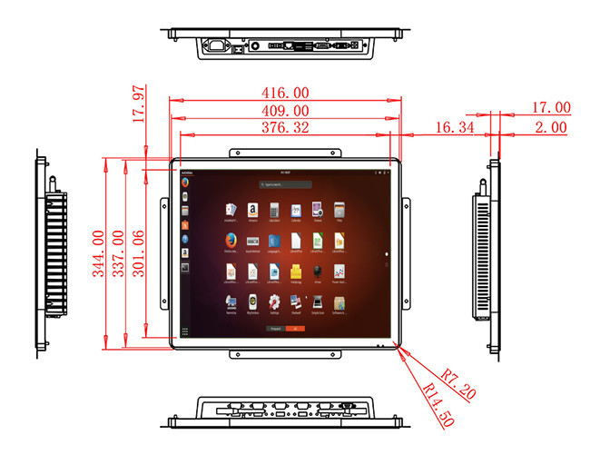 19-Inch Linux Embedded Monitor for Factory Monitoring Systems, Security Networks, Educational Panels, and Logistics Control Rooms