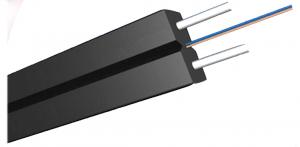 Black LSZH Sheath FTTH Optical Fibre In Computer Network With 2*0.45mm Steel Wire Strength Member