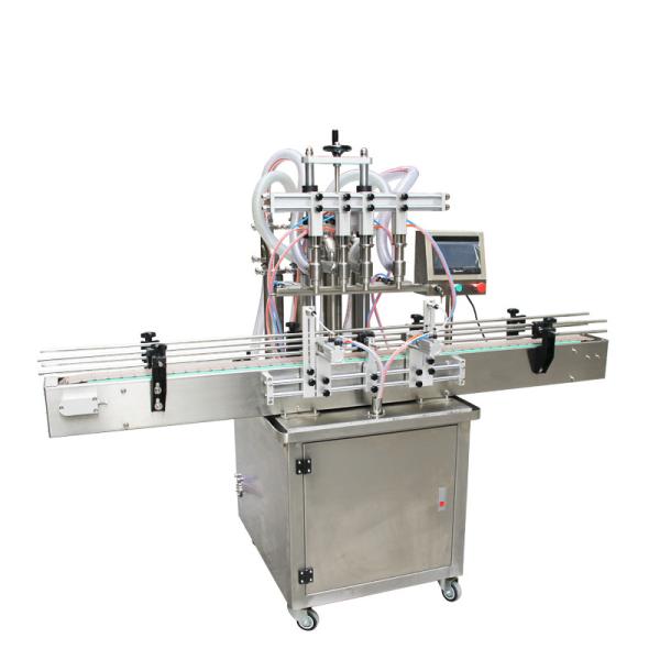 Beverage Liquid Filling Packaging Machine , Automatic Liquid Bottle Filler 4 Nozzles