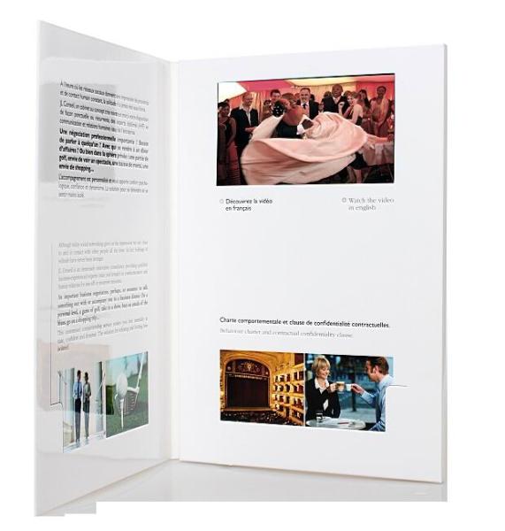 Cheap fastivel / business gift lcd video brochure card with USB cable , Flip book - video for sale