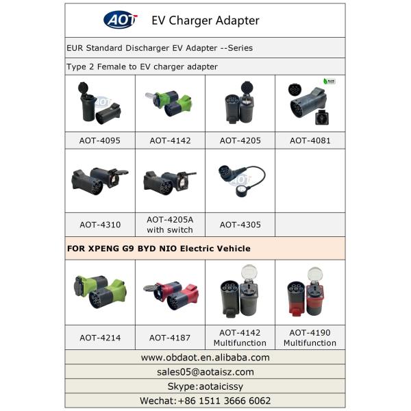 EV Charger V2L Cable adapter Type 2 Male 16A 1 Phase 1 EU Socket Plug with 50cm Charger Cable Degree of protection IP44