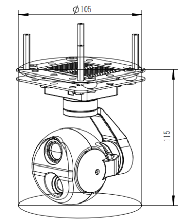 1080P Fixed Focus 640×512 Thermal Imaging IP HDMI Output Small Gimbal Camera