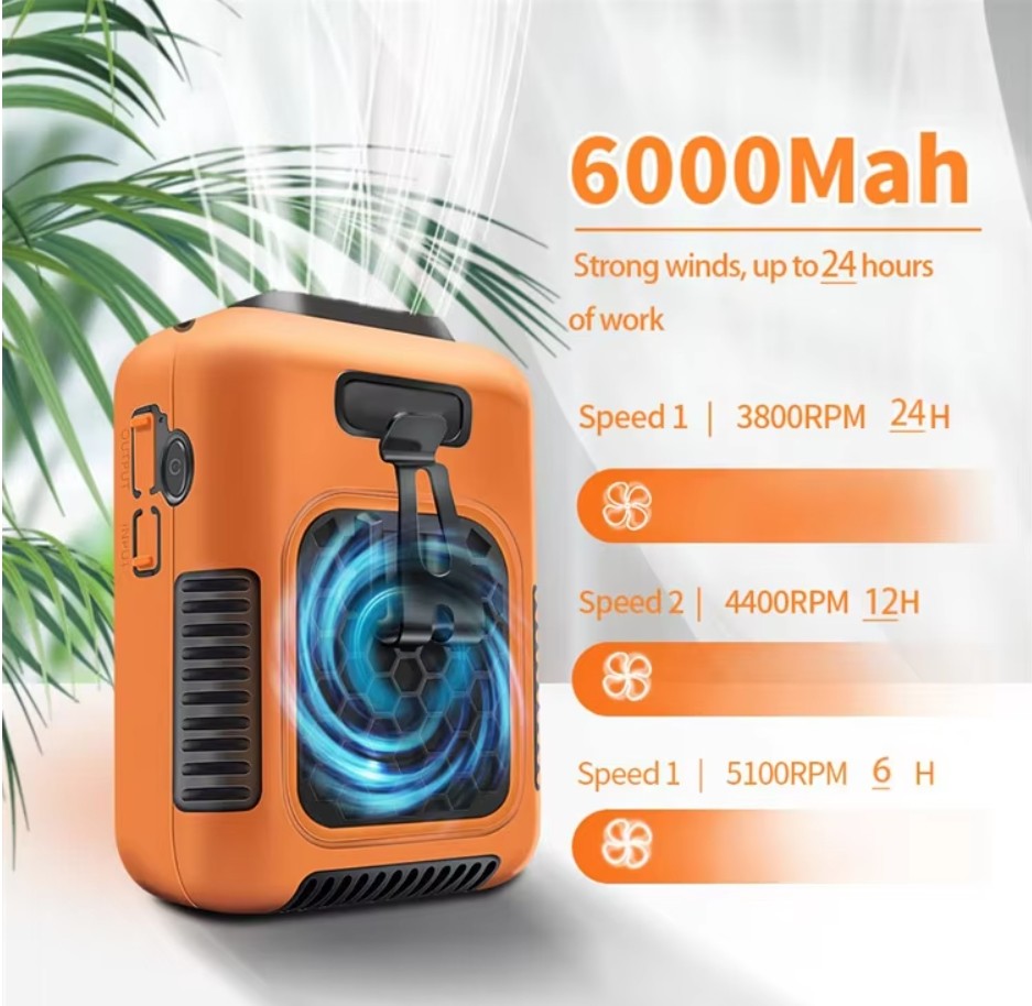 Socool Fan 6000mAh 3 Speed Levels Multifunctional Portable Fan Noise Level Less Than 50 DB Lightweight