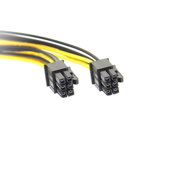 Molex 6 Pin Cable PCI Express Video Card 'Y' Splitter Power Adapter Converter