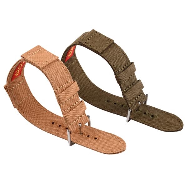 One piece Genuine Sailcloth Watch Strap , 20mm Canvas Strap solid color